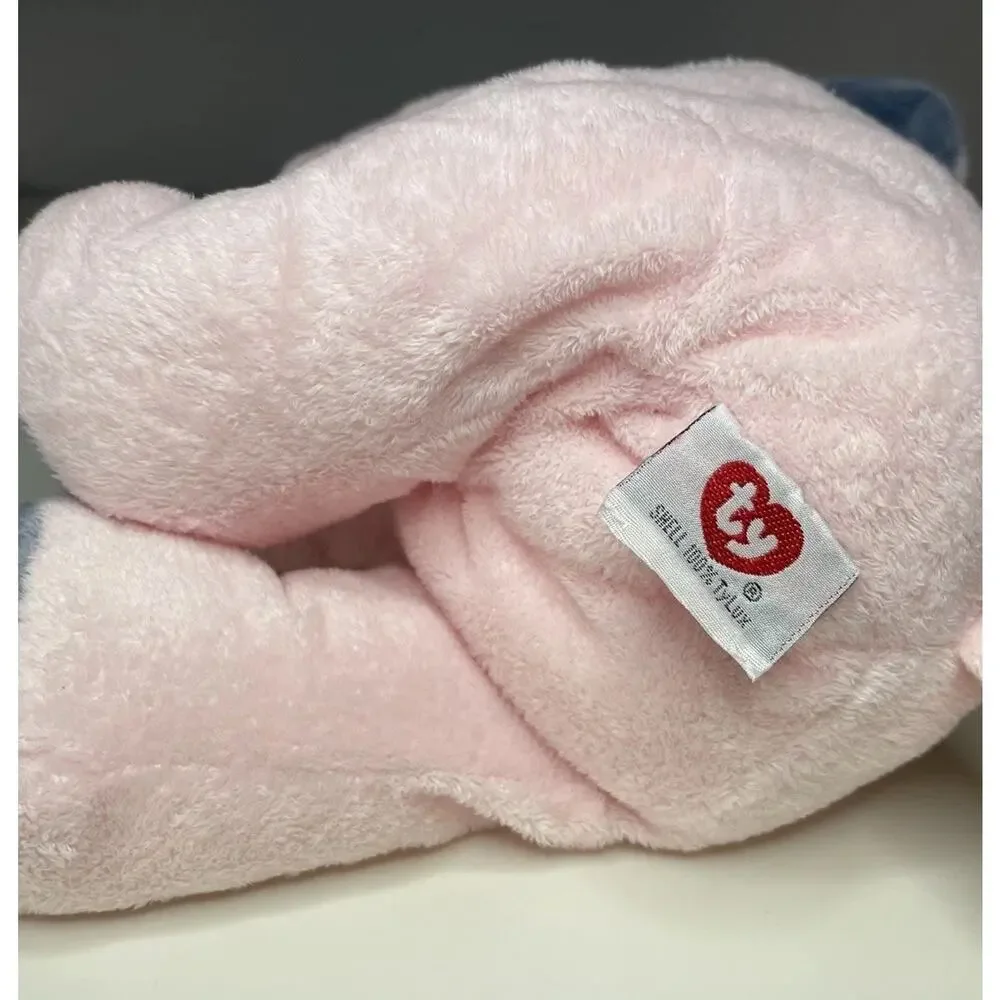 Vintage 2004 Ty Pluffies Winks the Elephant Pink Plush Large 12” With Tags